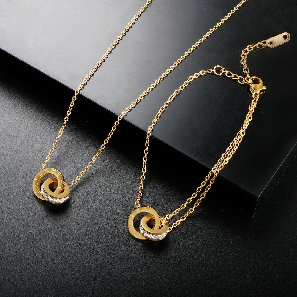 Collar Imperial Piedra Zirconia Bañado en Oro 18K