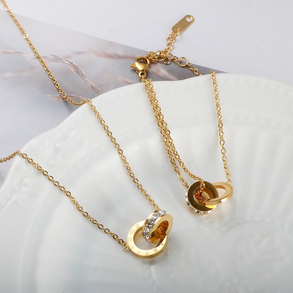 Collar Imperial Piedra Zirconia Bañado en Oro 18K