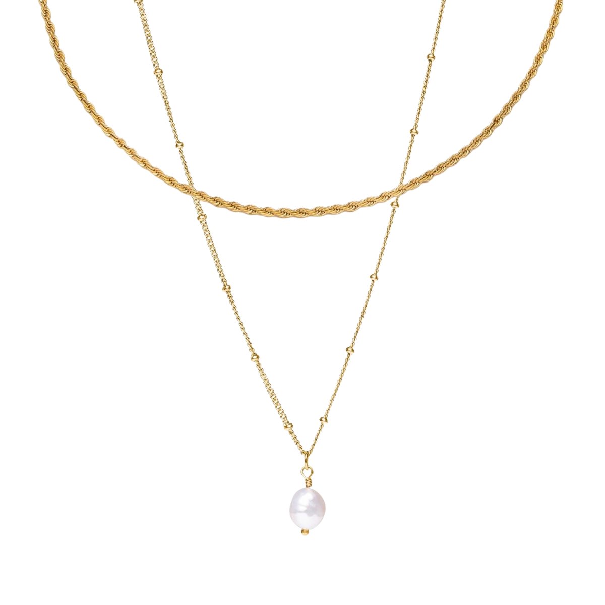 Mix Everyday Collar Duplo Bañado en Oro 18k